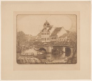 Das Bürogebäude der Firma Sluyters & Co. Kali Besar Batavia von Wijnand Otto Jan Nieuwenkamp (signed by artist)