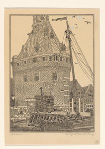 Hoofdtoren in Hoorn von Wijnand Otto Jan Nieuwenkamp (signed by artist)