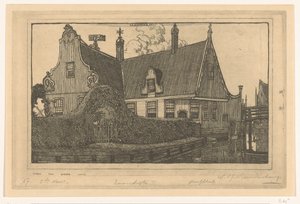 Holzhaus am Wasser in Zaandijk von Wijnand Otto Jan Nieuwenkamp (signed by artist)