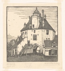 Vispoort in Harderwijk von Wijnand Otto Jan Nieuwenkamp (signed by artist)