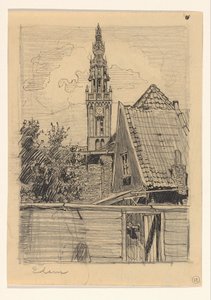 Ansicht des Glockenturms der Liebfrauenkirche in Edam von Wijnand Otto Jan Nieuwenkamp