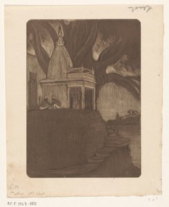 Tempel in Benares bei Abend