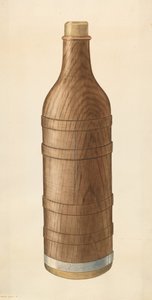Holzweinflasche, ca. 1938 von Wilbur M Rice