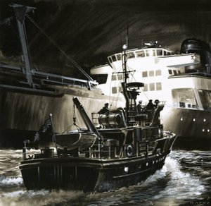Der britische Lebensstil: Zollkutter der britischen Küstenwache von Wilf (20th century) Hardy