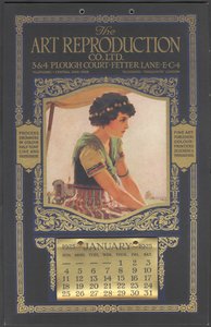 Kalender der Kunstreproduktionsfirma von Wilfred Fryer