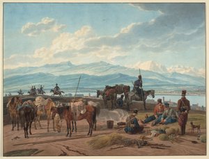 Halt der russischen Kosaken von Wilhelm Alexander Kobell