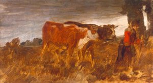 Bäuerin mit Kühen von Wilhelm Busch