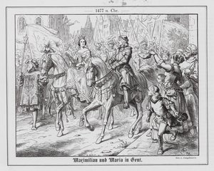 Erzherzog Maximilian von Österreich und Maria von Burgund in Gent von Wilhelm Camphausen