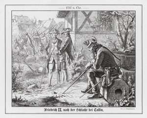 Friedrich der Große nach der Schlacht bei Kolin