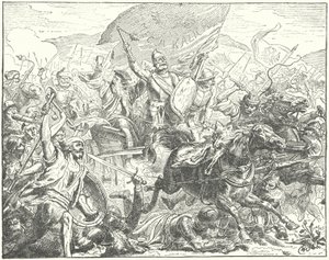 Der tschechische General und Hussitenführer Jan Zizka in der Schlacht von Wilhelm Camphausen