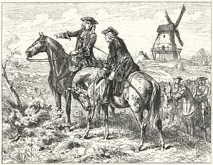 Der Herzog von Marlborough und Prinz Eugen von Savoyen in der Schlacht von Malplaquet von Wilhelm Camphausen