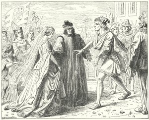 Der Heilige Römische Kaiser Friedrich III. trifft seine Verlobte, Eleonore von Portugal, in Siena von Wilhelm Camphausen