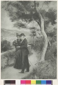 Das österreichische Kaiserpaar im Hotelgarten von Cap Martin von Wilhelm Gause