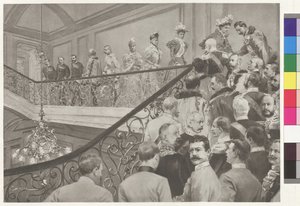 Die Erzherzogin empfängt Kaiser Wilhelm II. an der Schwarzen-Adlerstiege von Wilhelm Gause