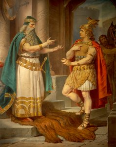 König Sigurd trifft den weisen Einsiedler Grypin, aus der Sigurd-Saga, Untere Halle, ca. 1882-83