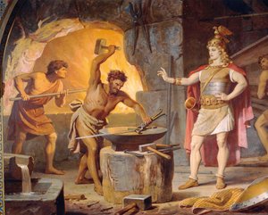 Sigurd geht zum Zwerg Mime, aus der Sigurd-Saga, Untere Halle, ca. 1882-83