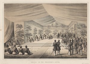 Überbringung des Briefes des Präsidenten, 1855
