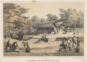 Lager des Erkundungstrupps in Lew Chew, 1855