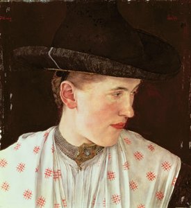 Kopf eines Bauernmädchens, um 1880 von Wilhelm Maria Hubertus Leibl