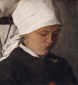 Bauernmädchen mit weißem Kopftuch, 1885 von Wilhelm Maria Hubertus Leibl
