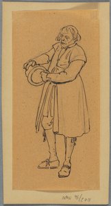 Ein Mann mit einem Hut in den Händen, Studie für Kirchgänger, die in Leksand ankommen von Wilhelm Marstrand