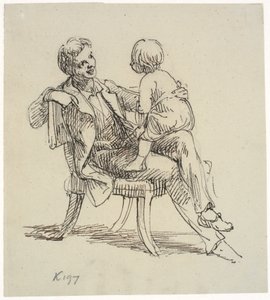 Das Kind reitet auf einem Ast von Wilhelm Marstrand