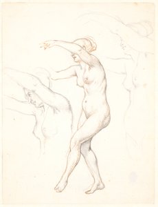 Blatt mit drei Studien einer nackten tanzenden Frau von Wilhelm Marstrand