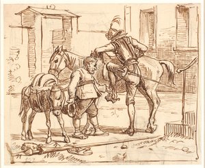 Don Quixote steigt aufs Pferd