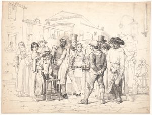 Ein Scharlatan verkauft Schuhcreme, Rom von Wilhelm Marstrand