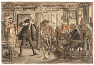 Erasmus Montanus diskutiert mit Per Degn von Wilhelm Marstrand