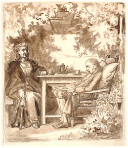 Ewald erhält in Rungsted im Lusthaus mit Blick auf Hven Besuch von seiner hartherzigen Mutter von Wilhelm Marstrand