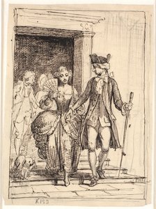 Leander und Leonora, hinter ihnen Henrik und Pernille von Wilhelm Marstrand