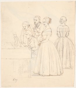 Männerduett mit Klavierbegleitung; außerdem zwei Damen von Wilhelm Marstrand
