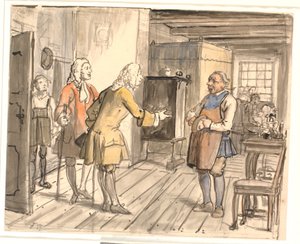Besuch der Stadträte zur Gratulation. (Der politische Kandestøber) von Wilhelm Marstrand