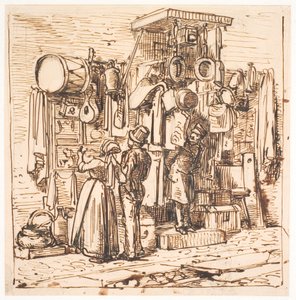 Vor einem Trödelladen von Wilhelm Marstrand