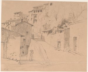 Via Piave mit La Porta Su in Olevano Romano