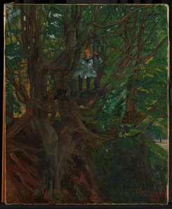 Mädchen im Baum von Wilhelm Trübner