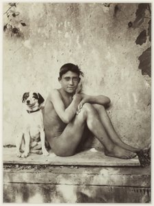 Junge und sein Hund, Taormina, Italien, ca. 1900