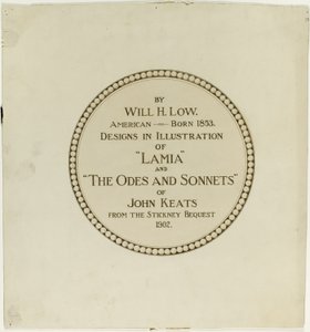 Titelseite für die "Oden und Sonette von John Keats"