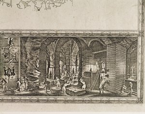 Die Salzminen von Wieliczka bei Krakau erzeugten etwa ein Drittel des Einkommens der polnischen Könige (Gravur)