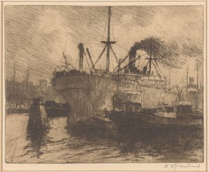Festgemachte Schiffe im Hafen von Rotterdam