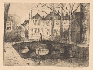Smidswater in Den Haag von Willem Adrianus Grondhout (signed by artist)