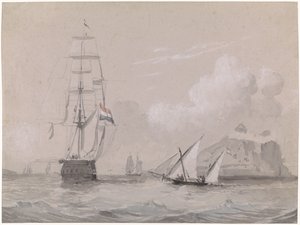 Holländisches Segelschiff vor der Küste von Gibraltar