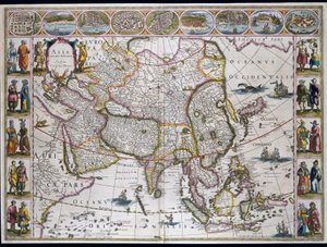Karte von Asien. Tafel aus einem Atlas von Willem Janszoon Blaeu von Willem Blaeu