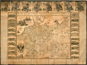 Neue und genaue Illustration von Deutschland in seiner Gesamtheit von Willem Janszoon Blaeu, Kupferstich, gedruckt in Amsterdam
