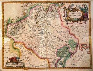 Regionum Italiae, Gebiet von Treviso, Venetien, Italien von Willem Janszoon Blaeu von Willem Blaeu