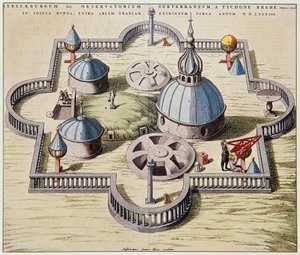 Stelleburgum sive Observatorium Subterraeum, unterirdisches astronomisches Observatorium in Stjerneborg, entworfen von Tycho Brahe, Zeichnung von Willem Blaeu, ca. 1595 von Willem Blaeu