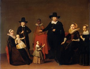 Familiengruppe mit einem schwarzen Mann von Willem Cornelisz Duyster