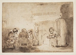 Die Frauen am Kamin im Haus von Rembrandt