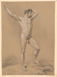 Stehender männlicher Akt, von vorne gesehen (2. Preis 1811) von Willem Grebner